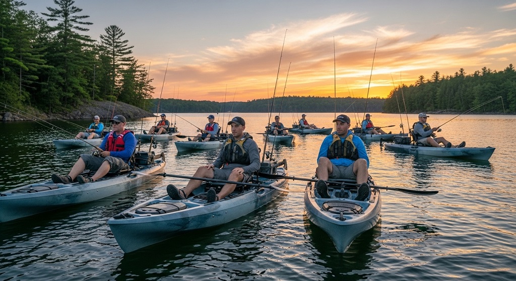 Wide stable fishing kayak deck designed for standing casts by tall anglers