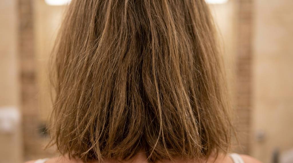 Healthy shiny hair after restoring moisture from a thermal mineral spa soak